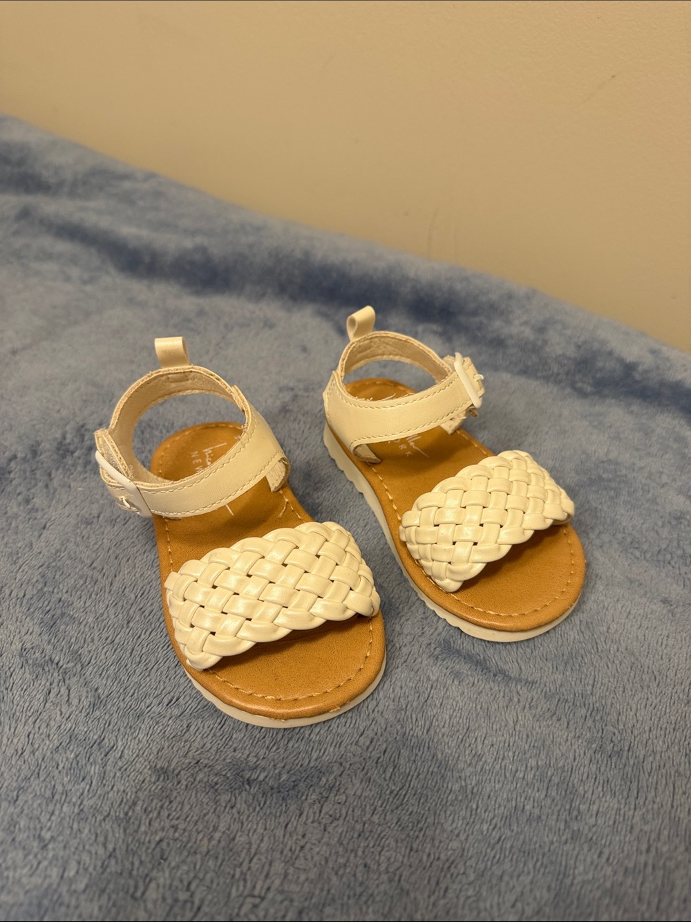 Nicole Miller White Braided Strap Kids Sandals
